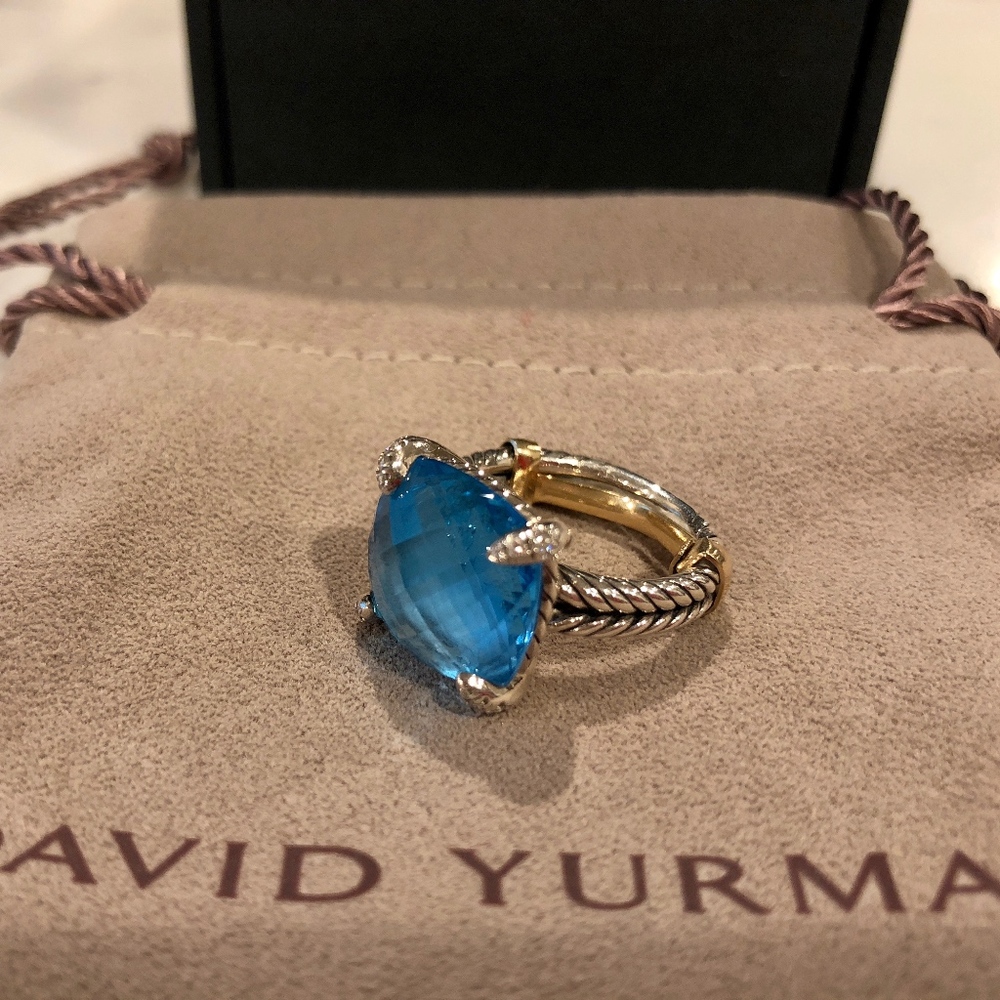 Pristine David Yurman Chatelaine Pave Bezel Ring